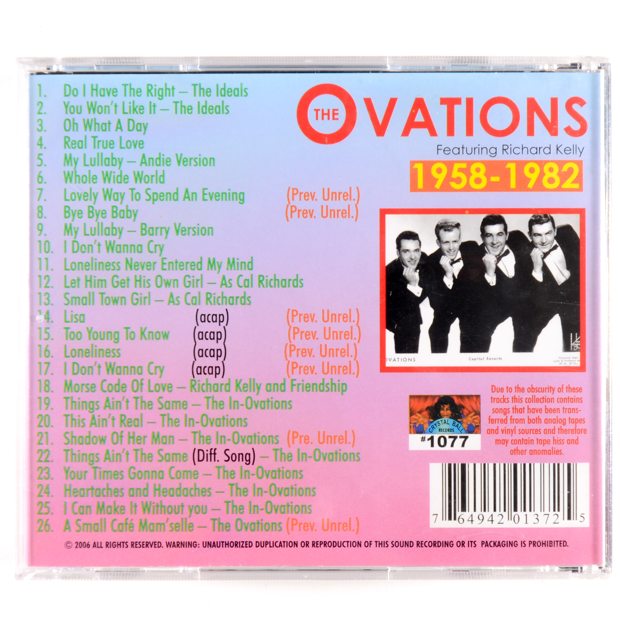 KELLY, RICHARD & THE OVATIONS – S/T – Get Hip Recordings!